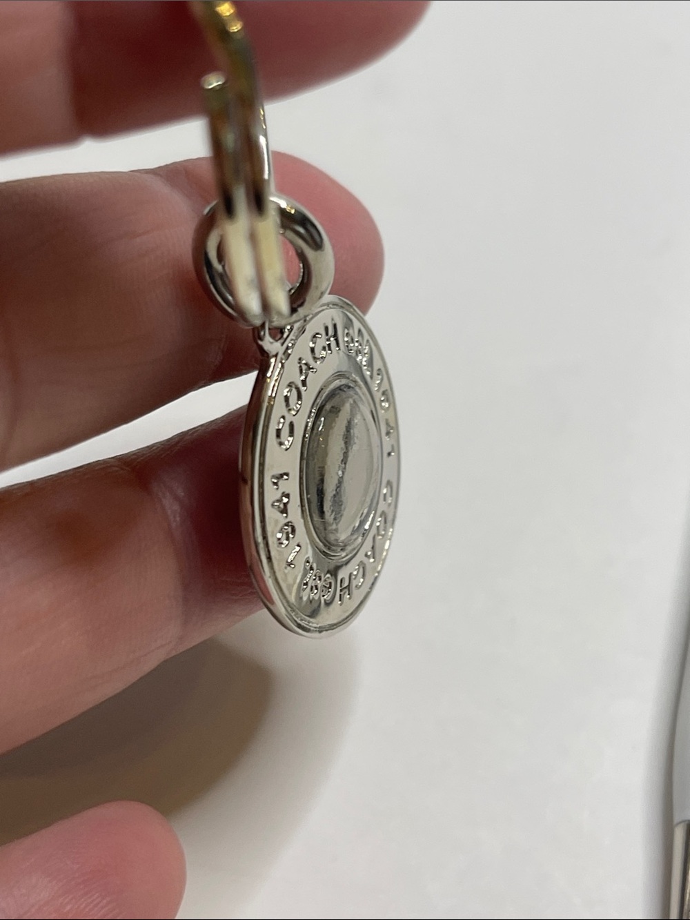 Coach Silver-tone Round Logo Keyring and Coach Pen - Picture 2 of 7